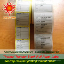 Etiquetas térmicas pre-printed térmicas baratas de 2013, rolo de papel de etiqueta